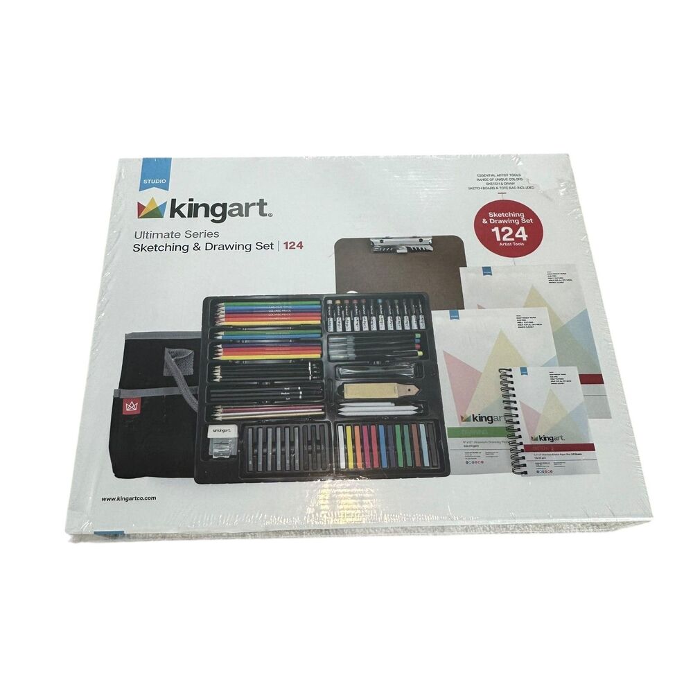 KINGART Ultimate Series Sketching and Drawing Set 124 Pc.